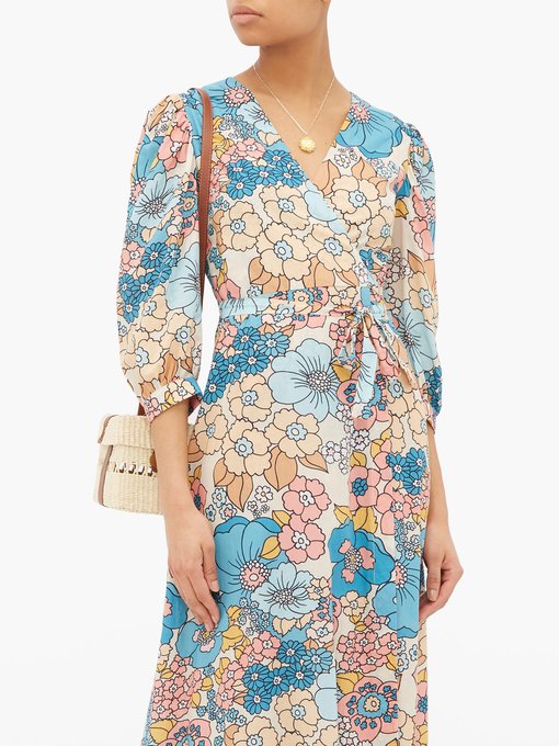 Kate floral-print wrap maxi dress ...